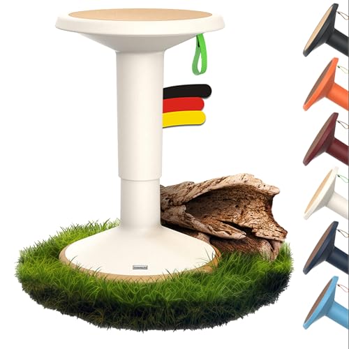 Interstuhl UPis1 - ergonomischer Sitzhocker mit Schwingeffekt - höhenverstellbar - Hocker mit rutschhemmender Standfläche & Kippschutz - Bürohocker (ECO Cremeweiß, ECO UP Sitzhocker) von Interstuhl