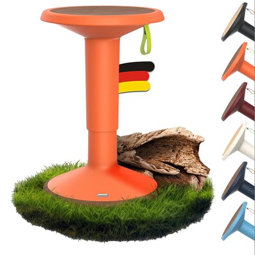Interstuhl UPis1 - ergonomischer Sitzhocker mit Schwingeffekt - höhenverstellbar - Hocker mit rutschhemmender Standfläche & Kippschutz - Bürohocker (ECO Pastellorange, ECO UP Sitzhocker) von Interstuhl