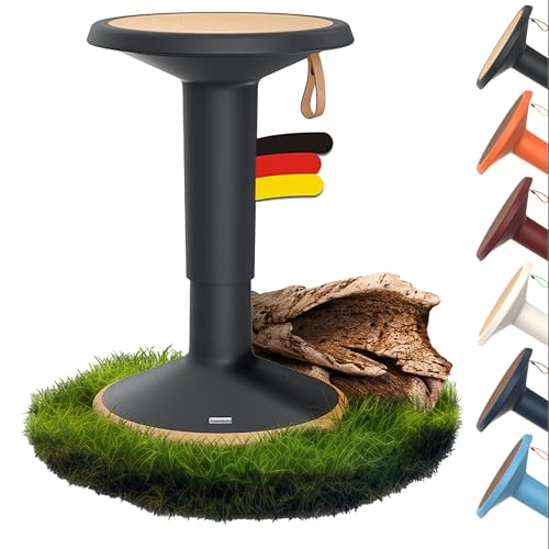 Interstuhl UPis1 - ergonomischer Sitzhocker mit Schwingeffekt - höhenverstellbar - Hocker mit rutschhemmender Standfläche & Kippschutz - Bürohocker (ECO Schwarzgrau, ECO UP Sitzhocker) von Interstuhl