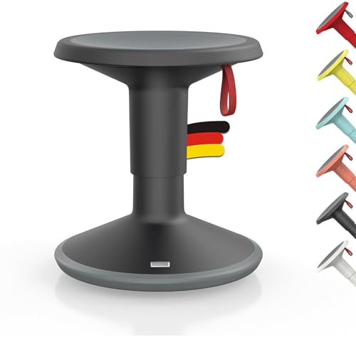 Interstuhl UPis1 - ergonomischer Sitzhocker mit Schwingeffekt - höhenverstellbar - Hocker mit rutschhemmender Standfläche & Kippschutz - Bürohocker (Schwarz, UP Junior) von Interstuhl
