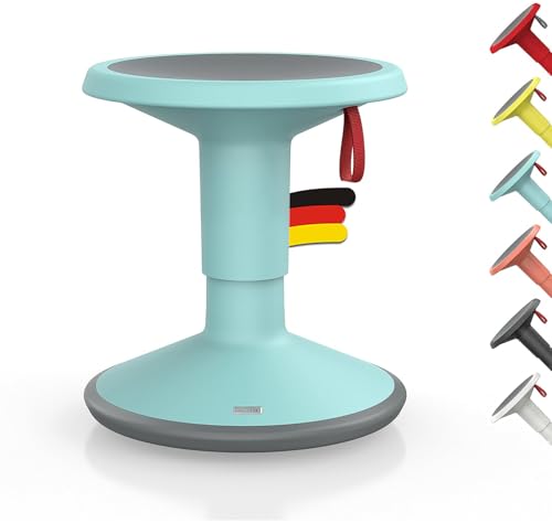 Interstuhl UPis1 - ergonomischer Sitzhocker mit Schwingeffekt - höhenverstellbar - Hocker mit rutschhemmender Standfläche & Kippschutz - Bürohocker (Pastelltürkis, UP Junior) von Interstuhl