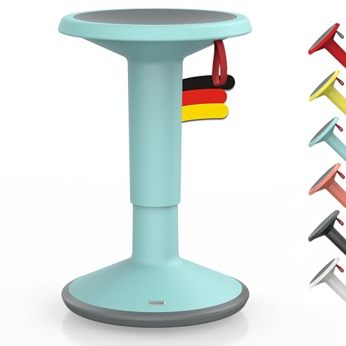 Interstuhl UPis1 - ergonomischer Sitzhocker mit Schwingeffekt - höhenverstellbar - Hocker mit rutschhemmender Standfläche & Kippschutz - Bürohocker (Pastelltürkis, UP Designhocker) von Interstuhl