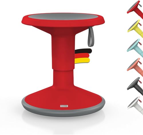 Interstuhl UPis1 - ergonomischer Sitzhocker mit Schwingeffekt - höhenverstellbar - Hocker mit rutschhemmender Standfläche & Kippschutz - Bürohocker (Rot, UP Junior) von Interstuhl