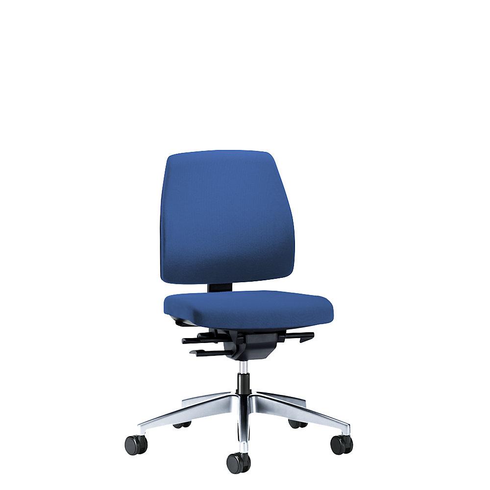interstuhl Bürodrehstuhl GOAL, Rückenlehnenhöhe 430 mm, Gestell poliert, mit harten Rollen, enzianblau, Sitztiefe 410 mm von Interstuhl