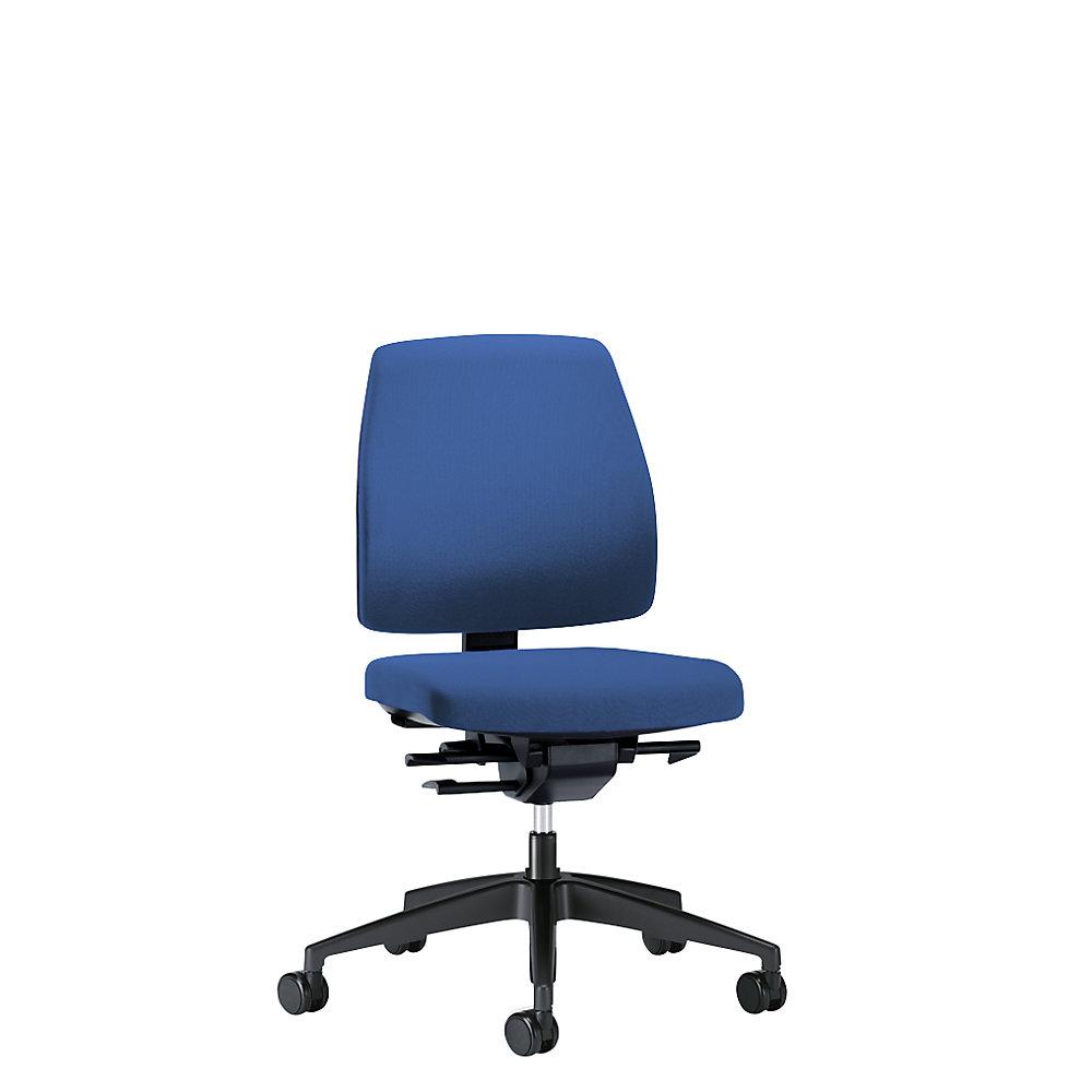interstuhl Bürodrehstuhl GOAL, Rückenlehnenhöhe 430 mm, Gestell schwarz, mit harten Rollen, enzianblau, Sitztiefe 410 mm von Interstuhl
