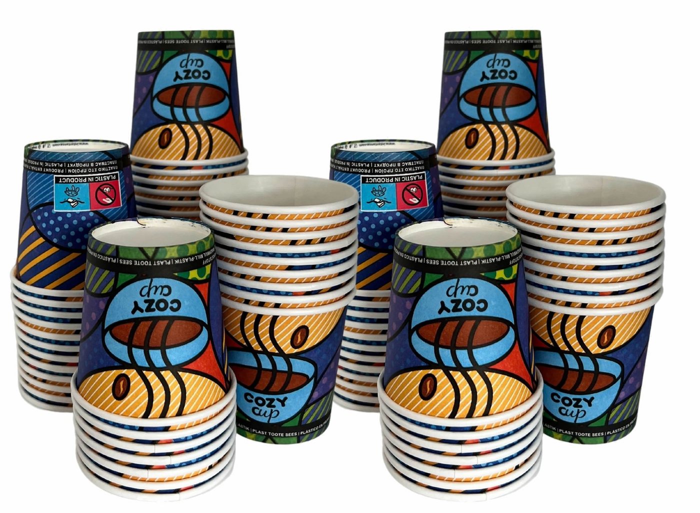 Intertan -1922- Coffee-to-go-Becher 100 Kaffeebecher To Go Pappe COZY CUPS 120ml, Pappe von Intertan -1922-