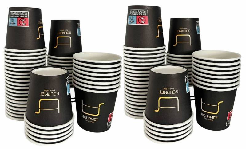 Intertan -1922- Coffee-to-go-Becher 100 Kaffeebecher To Go Pappe GOLD GOURMET 120ml, Pappe von Intertan -1922-