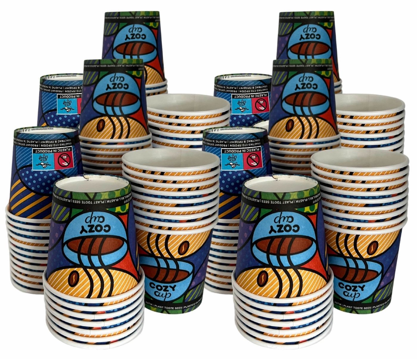 Intertan -1922- Coffee-to-go-Becher 200 Kaffeebecher To Go Pappe COZY CUPS 120ml, Pappe von Intertan -1922-