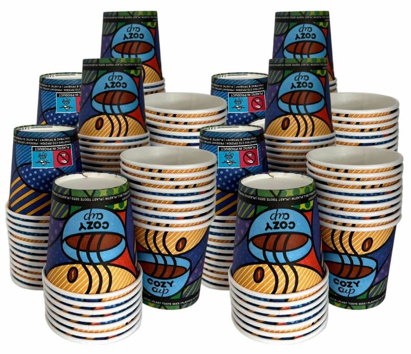 Intertan -1922- Coffee-to-go-Becher 200 Kaffeebecher To Go Pappe COZY CUPS 120ml, Pappe von Intertan -1922-