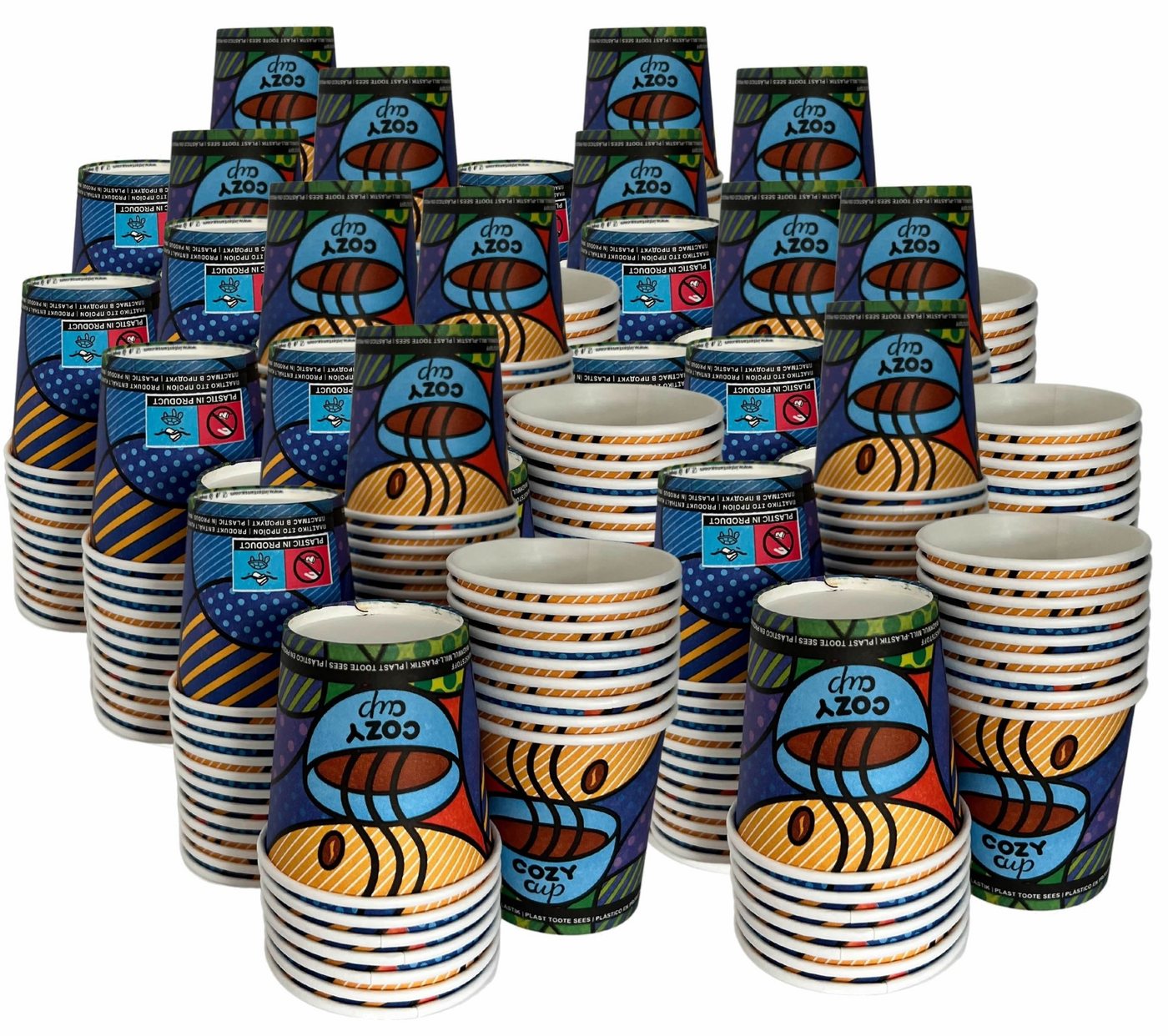 Intertan -1922- Coffee-to-go-Becher 400 Kaffeebecher To Go Pappe COZY CUPS 120ml, Pappe von Intertan -1922-