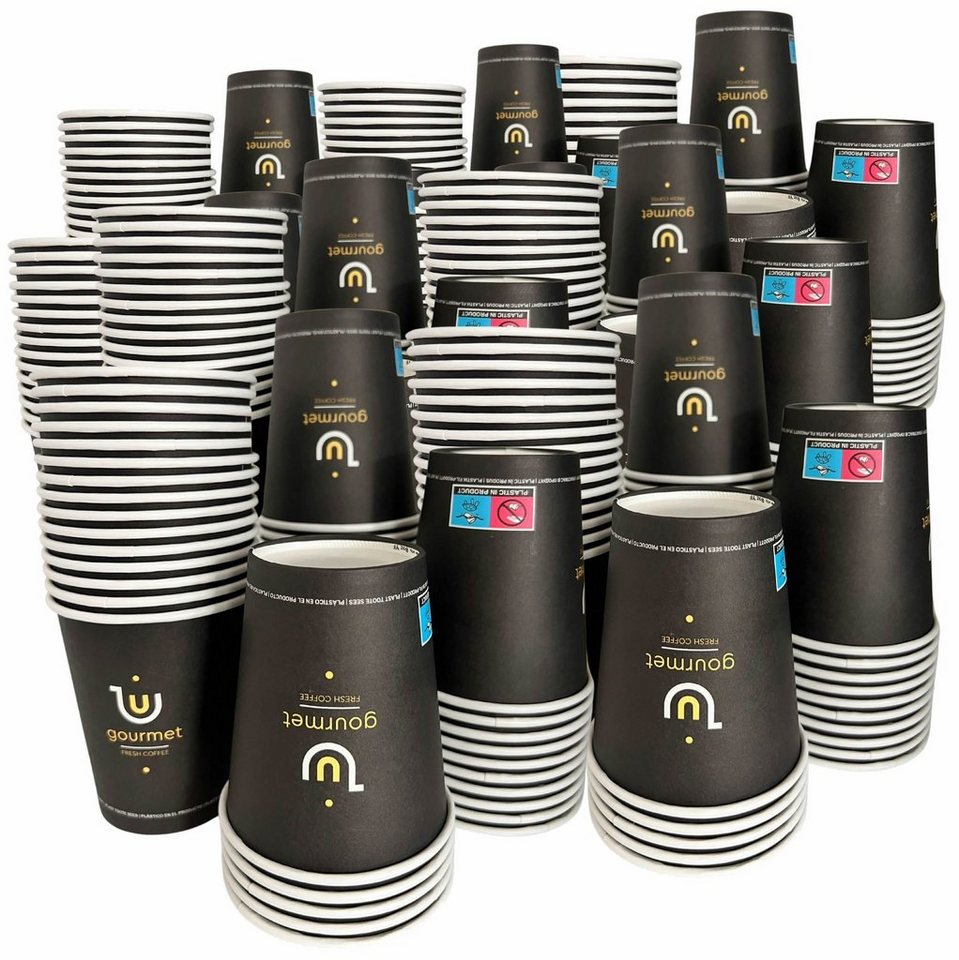 Intertan -1922- Coffee-to-go-Becher 400 Kaffeebecher To Go Pappe GOLD GOURMET 240ml, Pappe von Intertan -1922-