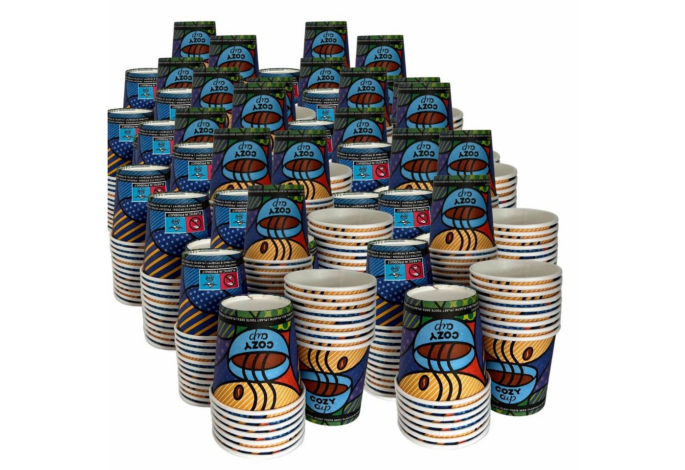 Intertan -1922- Coffee-to-go-Becher 600 Kaffeebecher To Go Pappe COZY CUPS 120ml, Pappe von Intertan -1922-