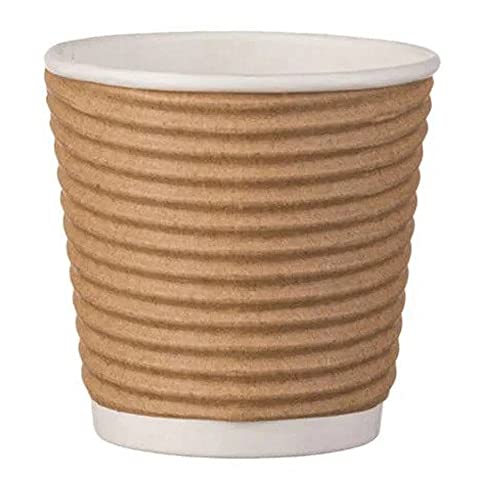 Intertan Q530056K Geriffelter Papier Trinkbecher, Kraft, 62mm Durchmesser, 4oz Kapazität, 25 Stück von Intertan -1922-