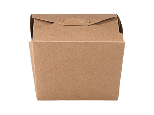 Intertan QF1200 Kraftpapier Rechteckig Foodbox mit Faltdeckel, Naturfarbe, 1200ml Kapazität, 11cm Länge, 10.5cm Breite, 9cm Höhe, 25 Stück von Intertan -1922-