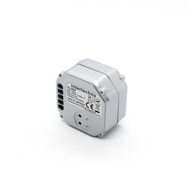 Intertechno Funk-Einbauschalter 2 Kanal ITL-2000 für 2 x 1000 W Smart Home von Intertechno