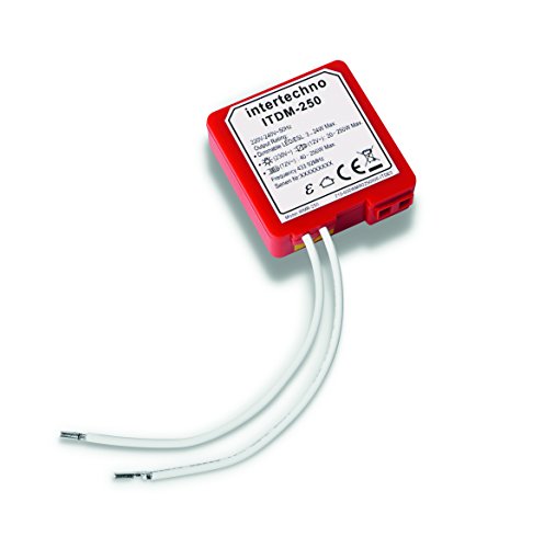 Intertechno Smart Home FUNK-UNIVERSALDIMMER ITDM-250, für Glühbirnen, Rot von Intertechno
