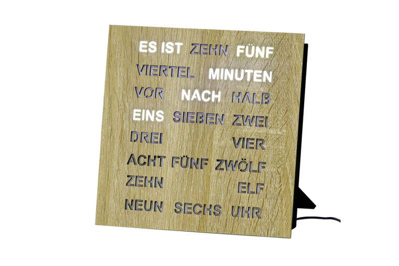 Intertime Wort-Uhr Word 20 Holz von Intertime