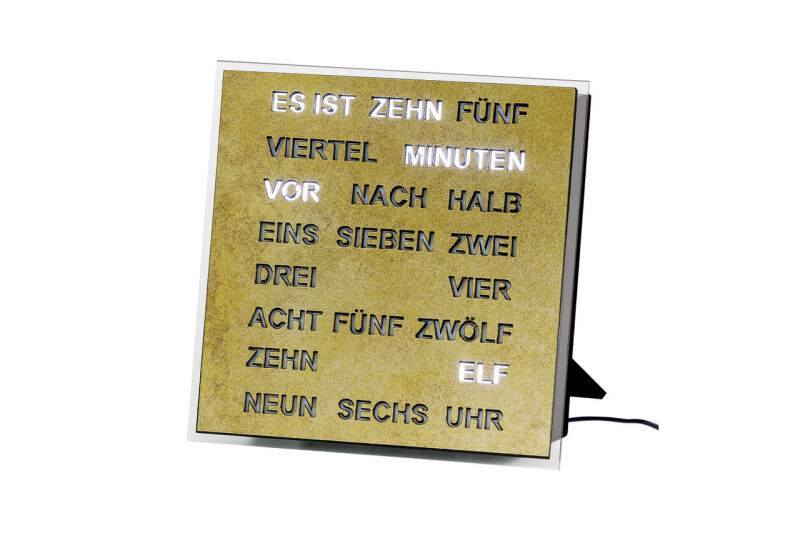 Intertime Wort-Uhr Word 20 Messing antik von Intertime