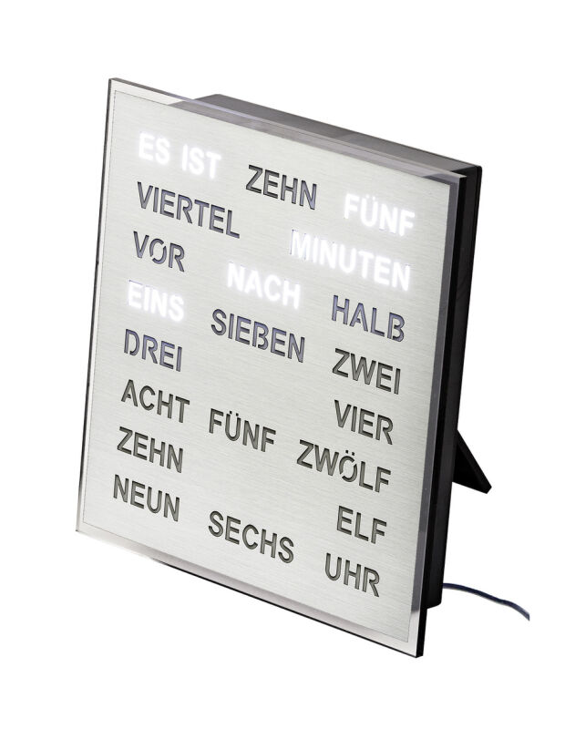 Intertime Wort-Uhr Word 20 alu brushed von Intertime