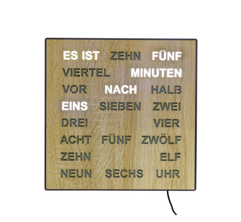Intertime Wort-Uhr Word 28 holz von Intertime