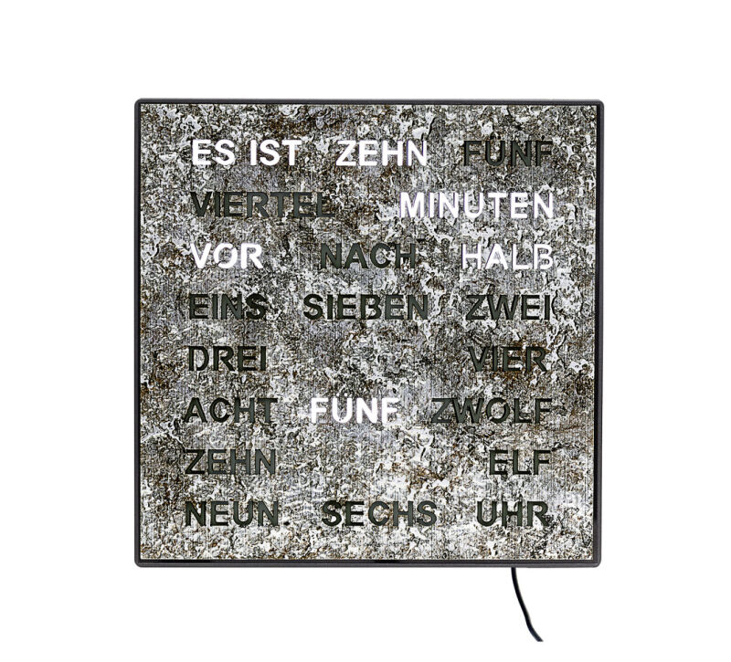 Intertime Wort-Uhr Word 28 marmoriert metallic von Intertime