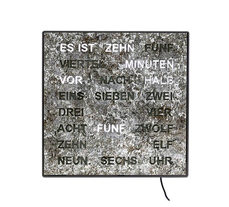 Intertime Wort-Uhr Word 28 marmoriert metallic von Intertime