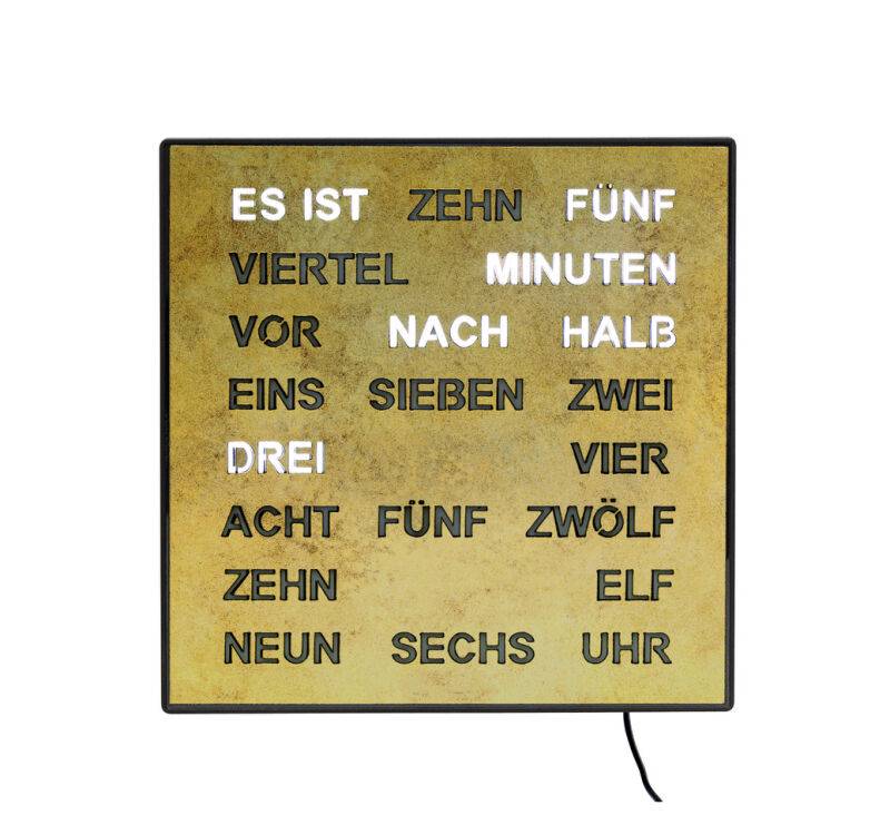 Intertime Wort-Uhr Word 28 messing antik von Intertime