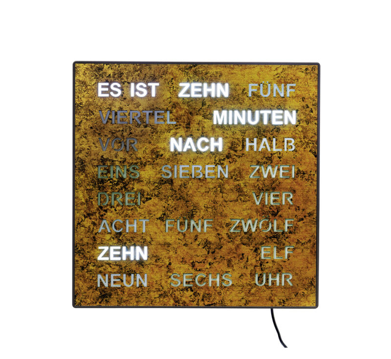 Intertime Wort-Uhr Word 28 wurzeldekor gold von Intertime