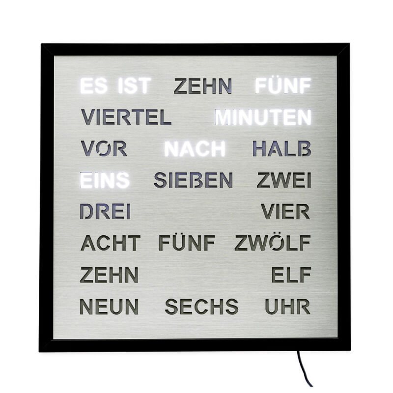 Intertime Wort-Uhr Word 40 alu brushed von Intertime