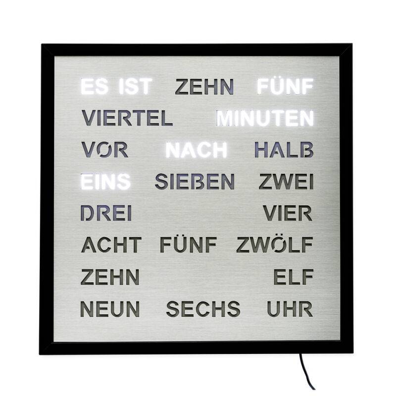 Intertime Wort-Uhr Word 40 alu brushed von Intertime