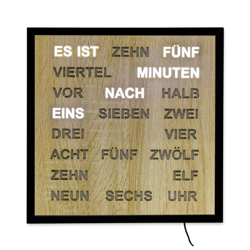Intertime Wort-Uhr Word 40 holz von Intertime
