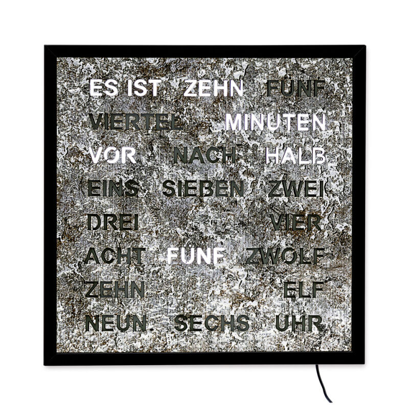 Intertime Wort-Uhr Word 40 marmoriert metallic von Intertime