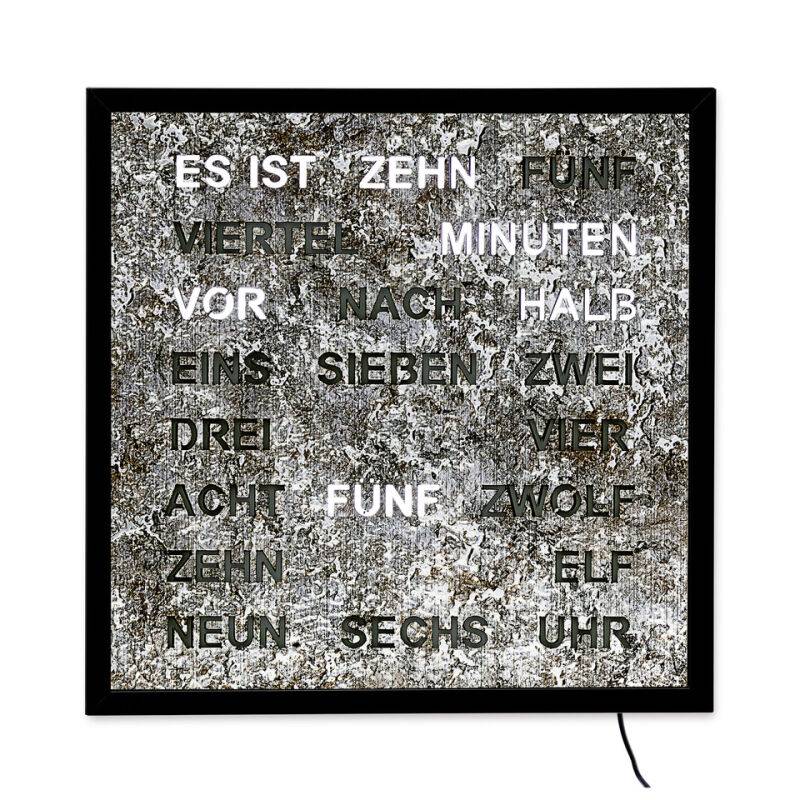 Intertime Wort-Uhr Word 40 marmoriert metallic von Intertime