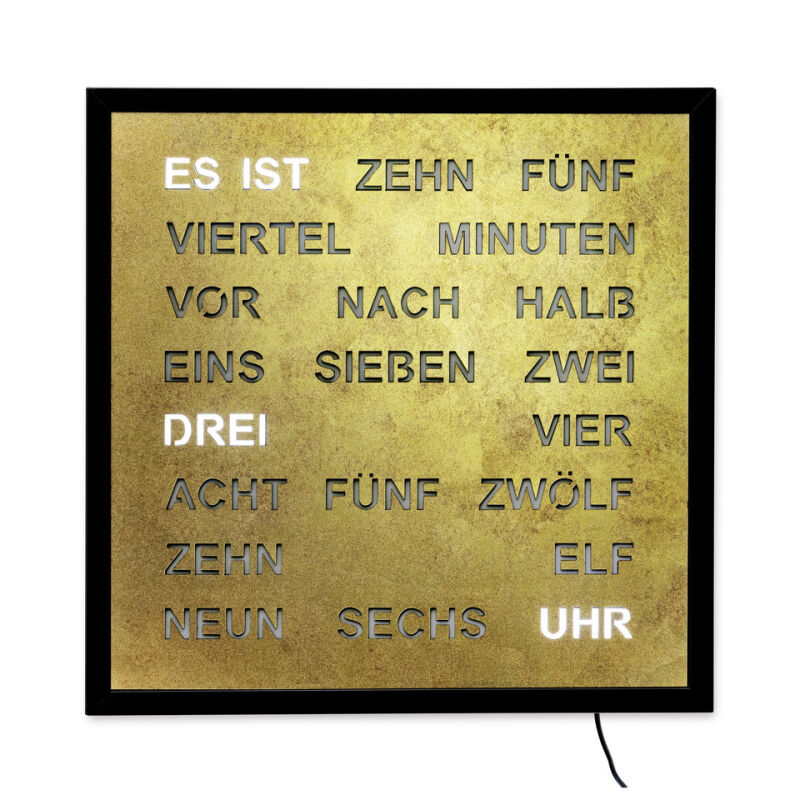 Intertime Wort-Uhr Word 40 messing antik von Intertime