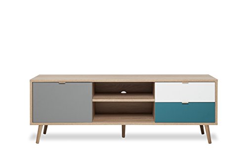 TV Board - Patchwork (B/H/T: ca.: 150 x 52 x 40 cm) skandinavisches Design - Vollholzfüße von Alterego