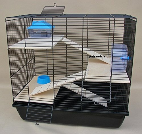 Interzoo Nagerkäfig, Hamsterkäfig, Käfig, Etagen-Käfig REX 3 blau Holzausstattung Interzoo Nagerkäfig, Hamsterkäfig, Käfig, Etagen-Käfig REX 3 blau Holzausstattung von Interzoo