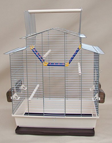 Vogelkäfig IZA III Cabrio Chrome beige Schale Wellensittichkäfig,Exotenkäfig,Vogelkäfig Vogelbauer Wellensittich Kanarien Voliere Vogelhaus Käfig incl. Leiter von Interzoo