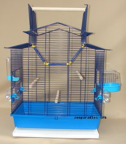 Vogelkäfig IZA III Cabrio Kobalt-Blaue Schale Wellensittichkäfig,Exotenkäfig,Vogelkäfig Vogelbauer Wellensittich Kanarien Voliere Vogelhaus Käfig incl. Badehaus und Trinkröhrchen +++NEU+++NEU+++ von Interzoo