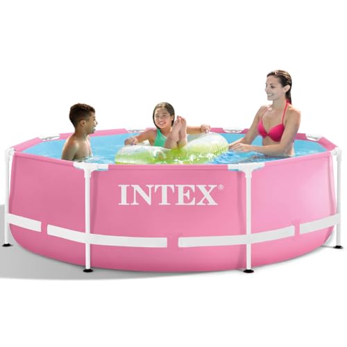 Intex 2.44m x 76cm Pink Metal Frame Pool Set, Set-up Size: 2.44m x 76cm (28292GN) von Intex