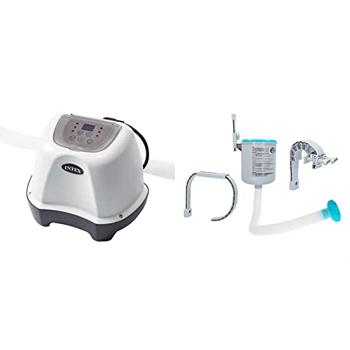 Intex 230V Krystal Clear Saltwater System CG-26664 & Oberflächenskimmer - Deluxe Oberflächenskimmer zur Wandmontage - Hängeskimmer von Intex