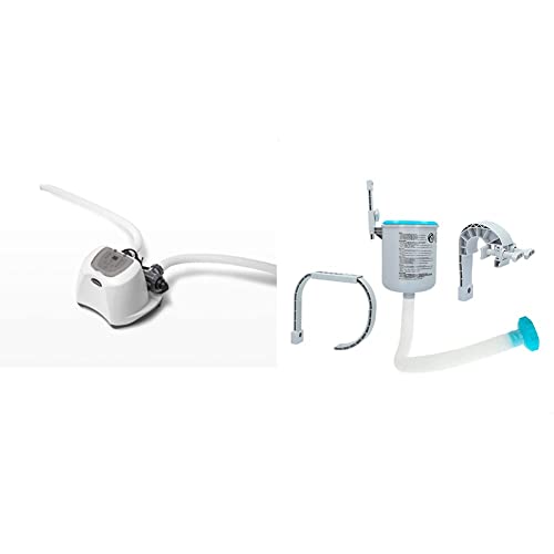 Intex 26670GS Salzwassersystem - Poolreinigung - ECO6220G & Oberflächenskimmer - Deluxe Oberflächenskimmer zur Wandmontage - Hängeskimmer, Grau von Intex