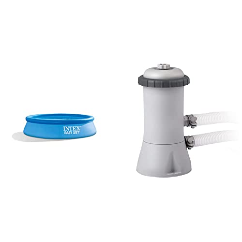 Intex 28106 Easy Pool 244 x 61 cm & 28604 Krystal Clear Cartridge Filter Pump - Pool Kartuschenfilteranlage - 1,7m3/h, Grau, 600 M3/HR Intex 28106 Easy Pool 244 x 61 cm & 28604 Krystal Clear Cartridge Filter Pump - Pool Kartuschenfilteranlage - 1,7m3/h, Grau, 600 M3/HR von Intex