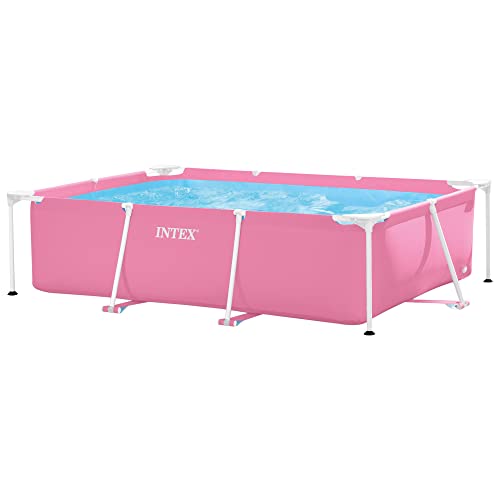 Intex 28266NP - Aufstellpool Rectangular Frame Rechteckig, 1662 L, Stahl und PVC, Rosa, 220x150x60 cm von Intex