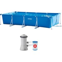 Intex - 28274 Frame Pool Rectangular 450x220x84cm Swimming Pool Filterpumpe Family Intex - 28274 Frame Pool Rectangular 450x220x84cm Swimming Pool Filterpumpe Family von Intex