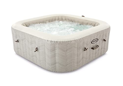 Intex 28472EX - Whirlpool aufblasbar PureSpa Chevron Deluxe Quadrat, 6 Personen, 170 Düsen, Heizung, PVC, Mehrfarbig, 195x195x71 cm von Intex