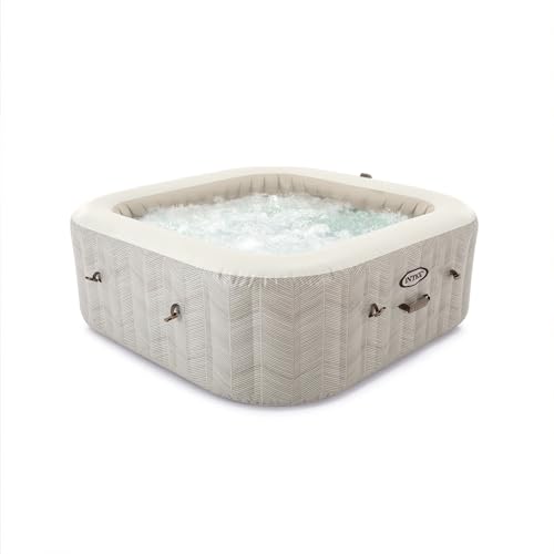 Intex 28472NP – Aufblasbarer Whirlpool PureSpa Chevron Deluxe, 6 Plätze, 170 Düsen, PVC, mehrfarbig, 196 x 196 x 71 cm von Intex