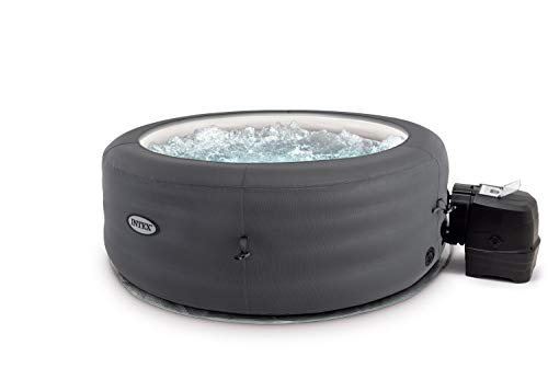 Intex 28482 - Whirlpool aufblasbar Simple Spa, 4 Personen, 100 Düsen, Heizung, Grau, ⌀ 196x66 cm von Intex