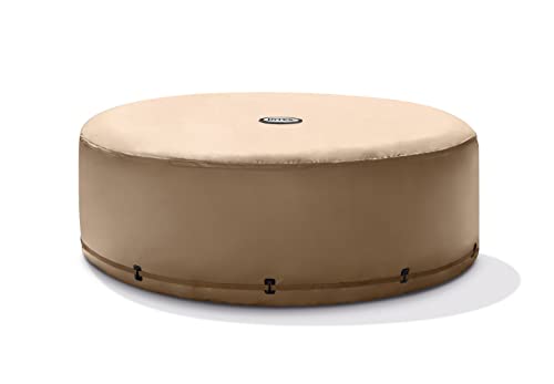 Intex 28523 Energieeffiziente runde PureSpa-Abdeckung, Schaumstoff, Beige, 196 x 71 cm von Intex