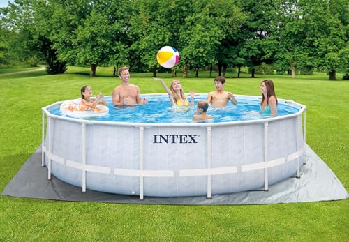 Intex 4.88m x 1.22m Chevron Prism Frame Premium Pool Set, Set-up Size: 4.88m x 1.22m (26746GN) von Intex