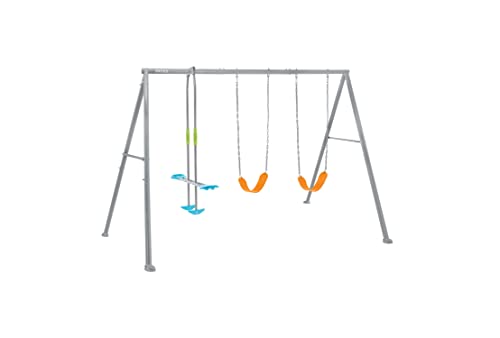 Intex 44123 – Kinderschaukel mit Zwei Sitzen und Schaukelwippe, Stahl, Grau, 323x235x200 cm von Intex